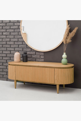 Zaoblená TV komoda farba dub